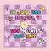 A pastel pink and lavender checkered greeting card with colorful text reading 'IN CASE YOU FORGOT, YOU TOTALLY GOT THIS!' and a white elastic bracelet with a daisy charm laid across the center. The card is photographed against a soft pink background, with 'LETTERBOX LOVE' printed at the bottom.