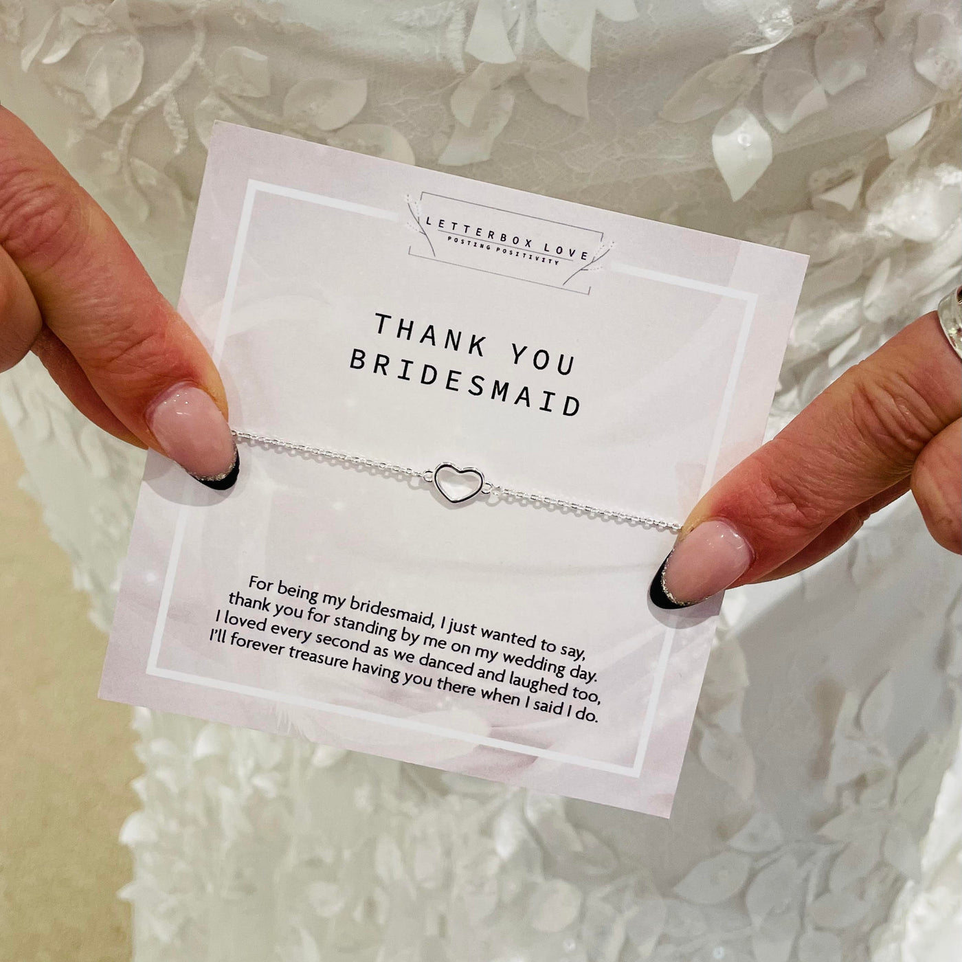 Thank you Bridesmaid Bracelet - letterboxlove