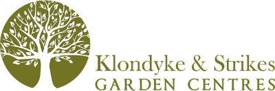 Logo of Klondyke & Strikes Garden Centres with a stylized tree design on a white background.