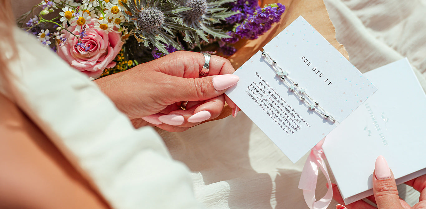 Meaningful jewellery gifts from Letterbox Love to celebrate graduation and new chapters