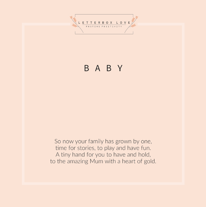 Poem Card - Baby - letterboxlove