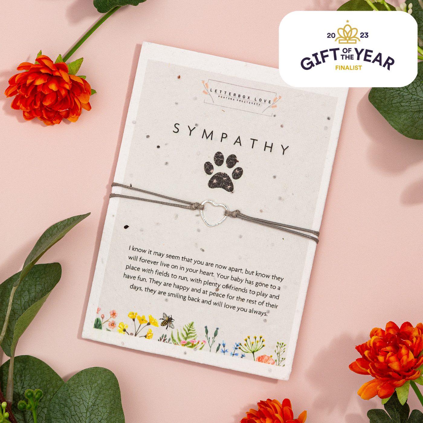 Sympathy Pet Loss Seeded Card Wish Bracelet