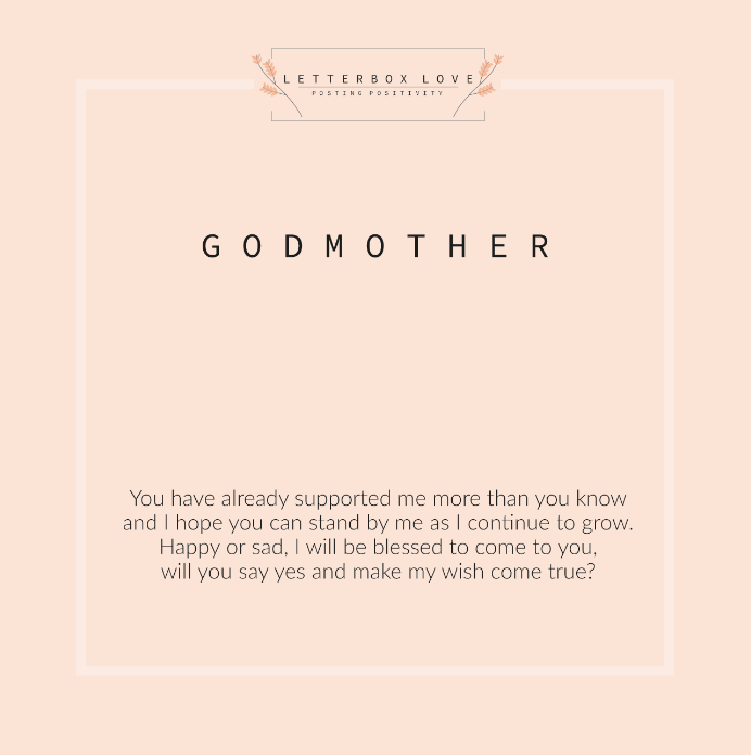 Godmother - Poem Card - letterboxlove