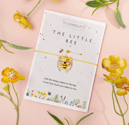 The Little Bee Gift - Seeded Card & Wish Bracelet - letterboxlove