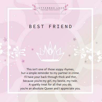 Best Friend - Poem Card - letterboxlove
